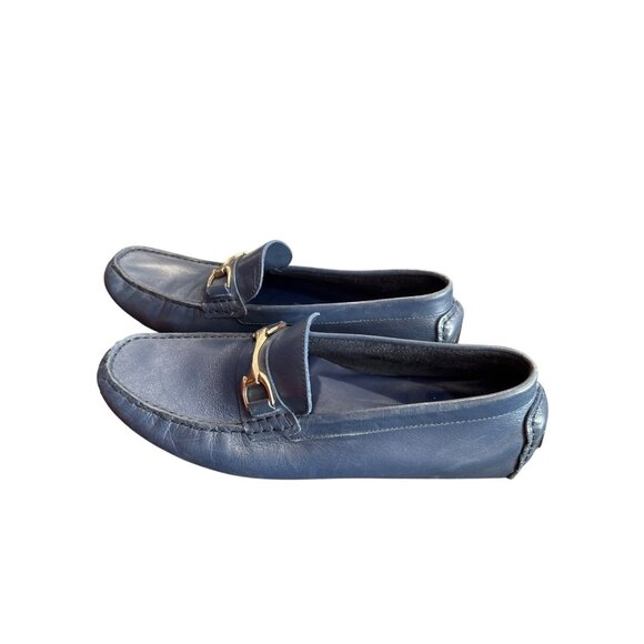 Mercanti Fiorentini Mens Blue Leather Slip-On Loafers Size 10M SKU8117 - Picture 4 of 15